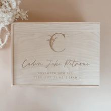 Load image into Gallery viewer, Replacement Lid for Large Size Etched Wooden Personalised Baby Keepsake Box