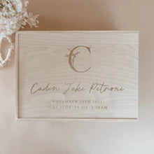 Load image into Gallery viewer, Replacement Lid for Regular Size Etched Wooden Personalised Baby Keepsake Box