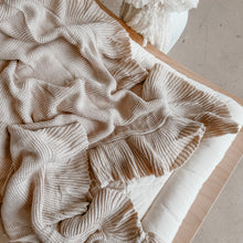 Load image into Gallery viewer, Heirloom Poppy Frill Knit Blanket - 100% Cotton