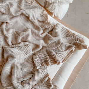 Heirloom Poppy Knit Blanket - 100% Cotton