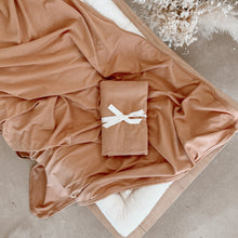 Load image into Gallery viewer, Caramel Bamboo Jersey Swaddle