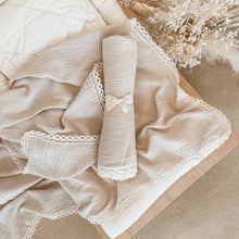 Load image into Gallery viewer, Lace Muslin Swaddle Blanket