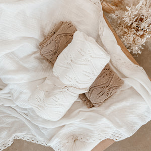Heirloom Willow Knit Blanket - 100% Cotton