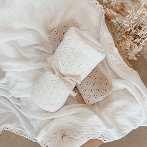 Heirloom Pointelle Knit Blanket - 100% Cotton