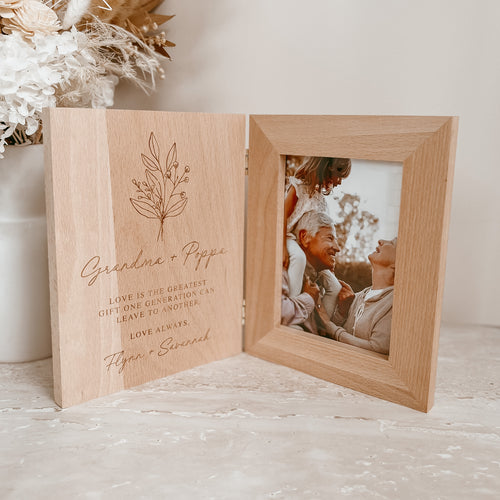 Generations Quote Personalised Wooden Photo Frame