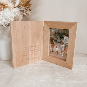 'Friends & Family' Quote Personalised Wooden Photo Frame