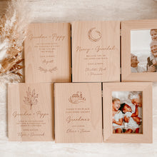 Load image into Gallery viewer, Grandparent &#39;Moon &amp; Back&#39; Quote Personalised Wooden Photo Frame