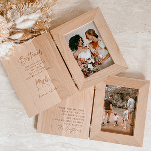 'Friends & Family' Quote Personalised Wooden Photo Frame