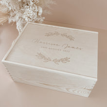 Load image into Gallery viewer, Etched Wooden Personalised Baby Keepsake Box - Regular or Large