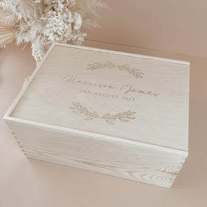 Replacement Lid for Regular Size Etched Wooden Personalised Baby Keepsake Box