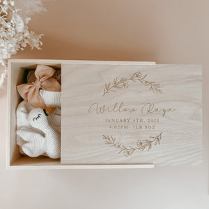 Replacement Lid for Regular Size Etched Wooden Personalised Baby Keepsake Box