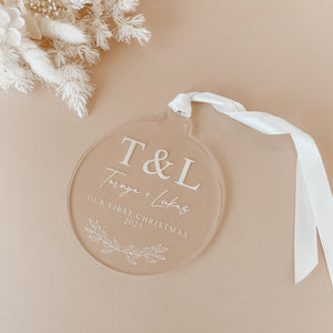 'First Christmas' Acrylic Bauble - Personalisation Available