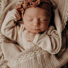 Load image into Gallery viewer, Lace Muslin Swaddle Blanket