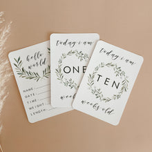 Load image into Gallery viewer, SALE Baby Milestone Cards - Evergreen Collection