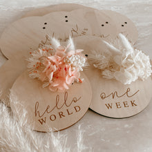Load image into Gallery viewer, Dried Floral Wooden Baby Milestone Collection - Set of 14 - 10cm