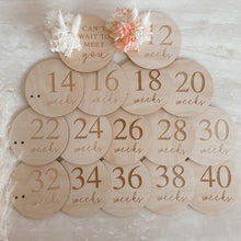 Load image into Gallery viewer, Dried Floral Wooden Pregnancy Milestone Collection - Set of 16 - 10cm