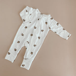 Long Sleeve Bamboo Zip Growsuit