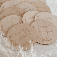 Load image into Gallery viewer, Etched Wooden Baby Milestone Collection - Set of 14 - 10cm