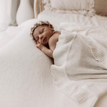 Load image into Gallery viewer, Heirloom Poppy Frill Knit Blanket