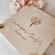 Load image into Gallery viewer, Personalised Etched Wooden Flower Press