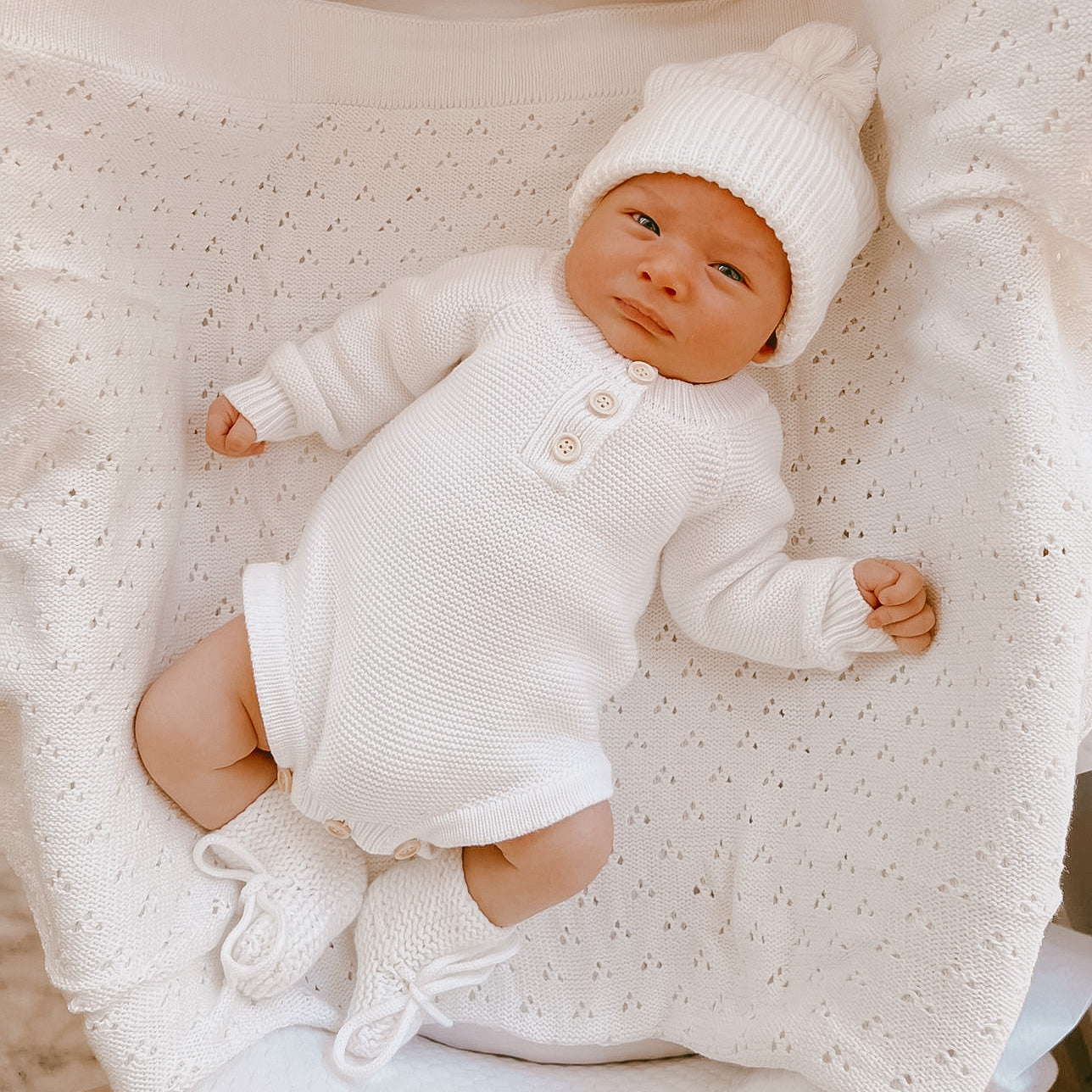 Mini Knit Beanie - Milk