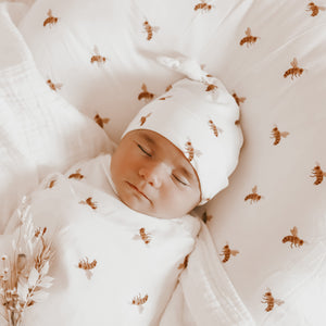 Honey Bee Bamboo Jersey Stretch Swaddle