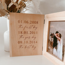 Load image into Gallery viewer, Personalised Wedding Wooden Photo Frame