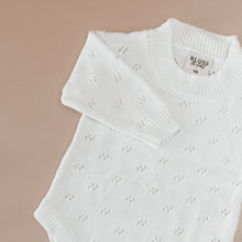 Load image into Gallery viewer, The Mabel Pointelle Knit Romper - Milk