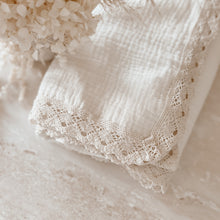 Load image into Gallery viewer, Lace Muslin Swaddle Blanket