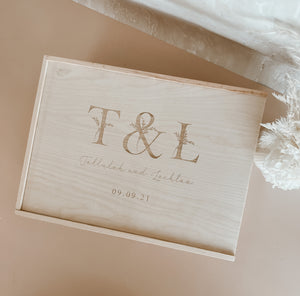 Wedding + Anniversary Wooden Personalised Keepsake Box