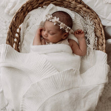 Load image into Gallery viewer, Heirloom Poppy Knit Blanket - 100% Cotton