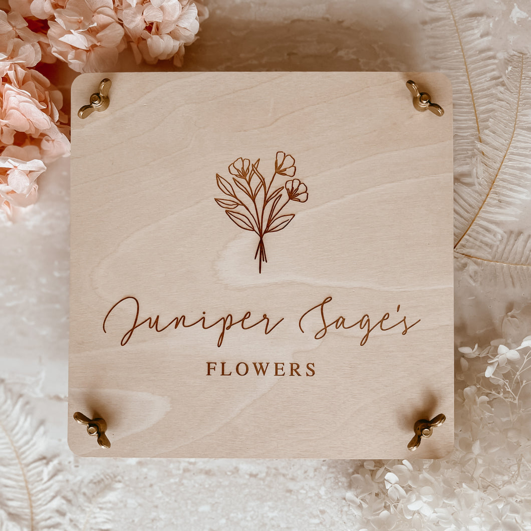 Personalised Etched Wooden Flower Press