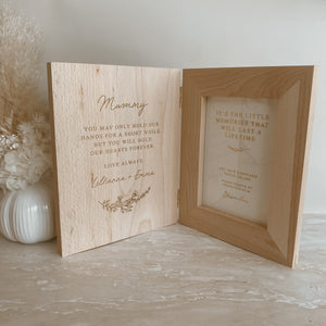 Mother's Day 'Hand & Heart' Quote Personalised Wooden Photo Frame
