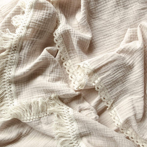 Lace Muslin Swaddle Blanket
